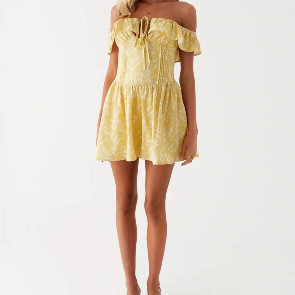 Peppermayo Strapless Yellow Floral Dress - Picture 2 of 4
